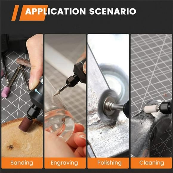 4V Cordless Rotary Tool, 3-Speeds 18000 RPM Rotary Tool w/ 43 Accessories, Pink - Picture 5 of 7